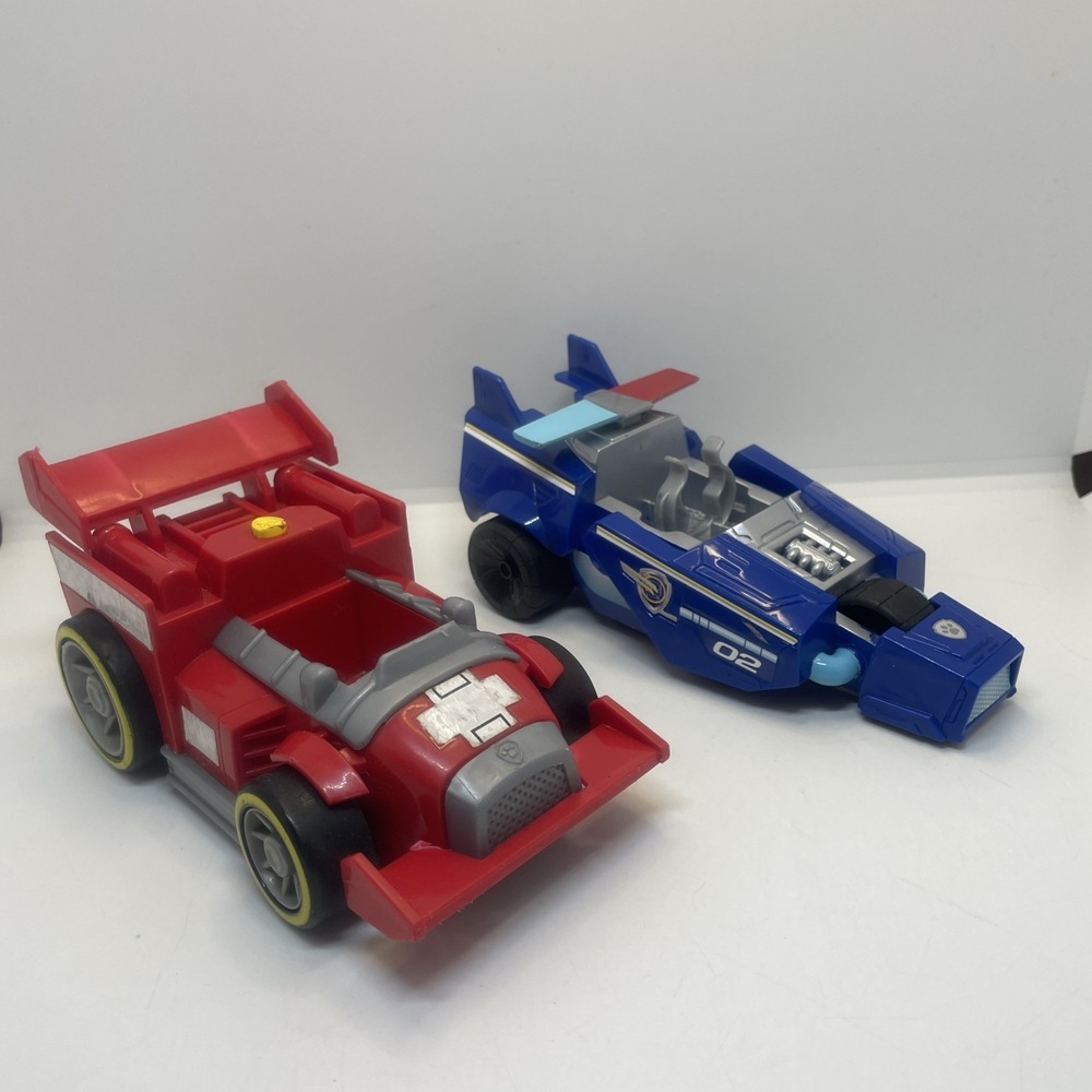 Paw Patrol Ready Race Rescue Marshall‎ Race Car And Mighty Movie Chase Cruiser